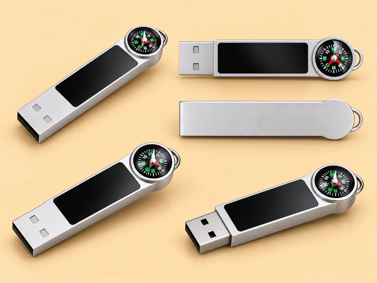 Multi-Function Metallic Compass USB Flash Drive