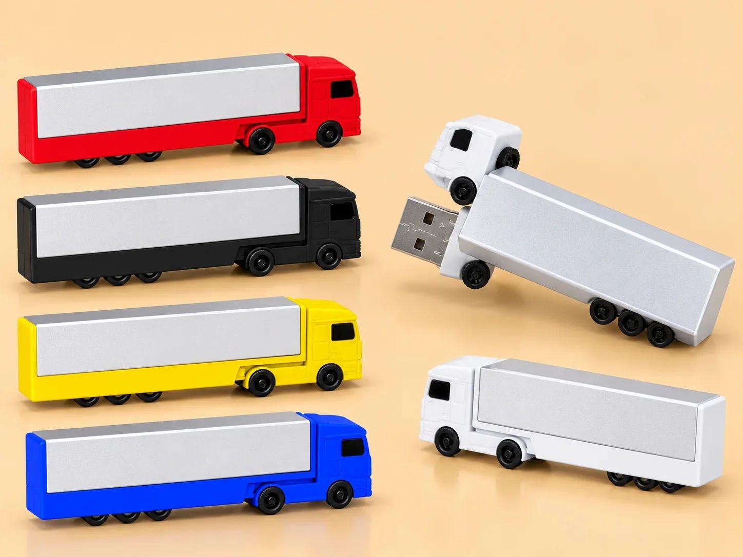Logistics Container Truck Shaped Plastic USB Flash Drive