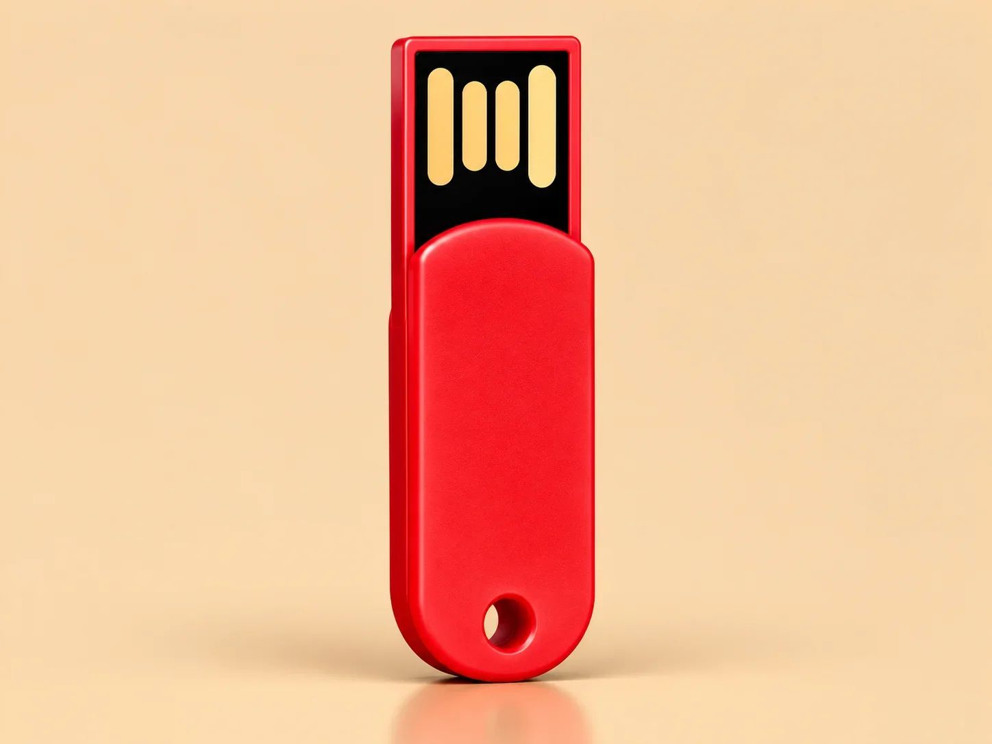 Vibrant Red Swivel Mini Plastic USB Flash Drive