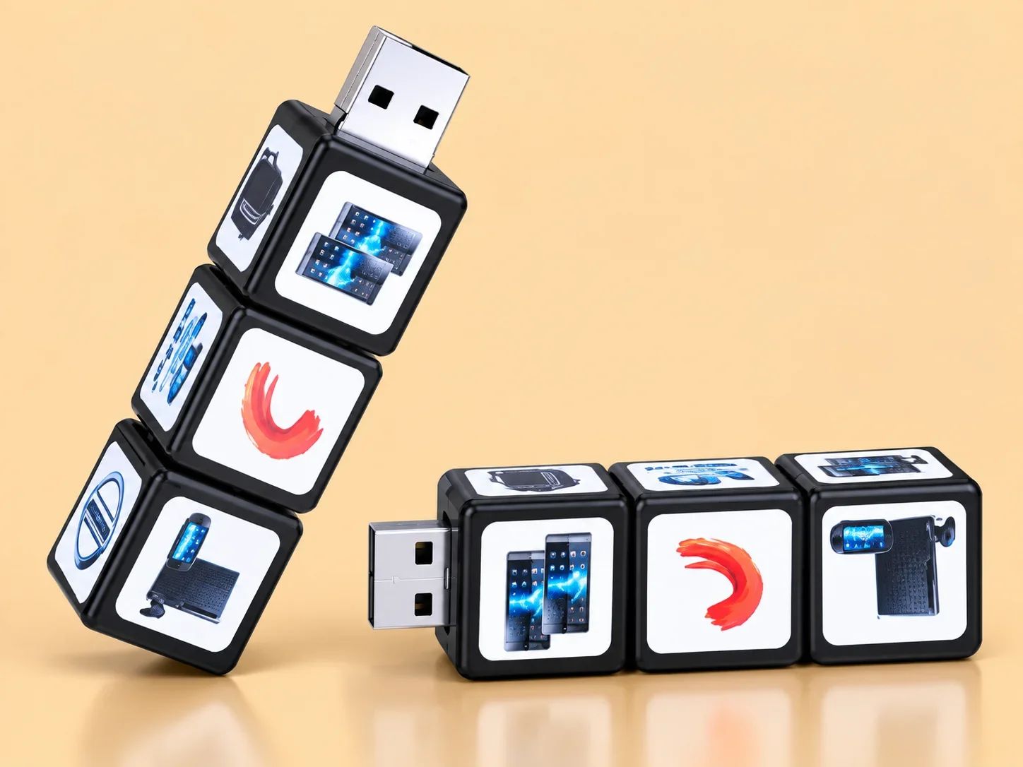Novelty Rotating Multi Cube USB Flash Drive