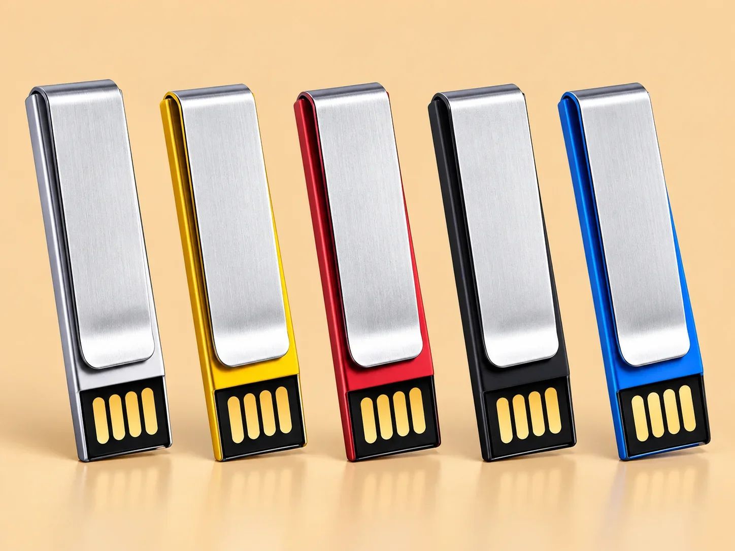 Paperclip Metallic Mini USB Flash Drive with Color Trim