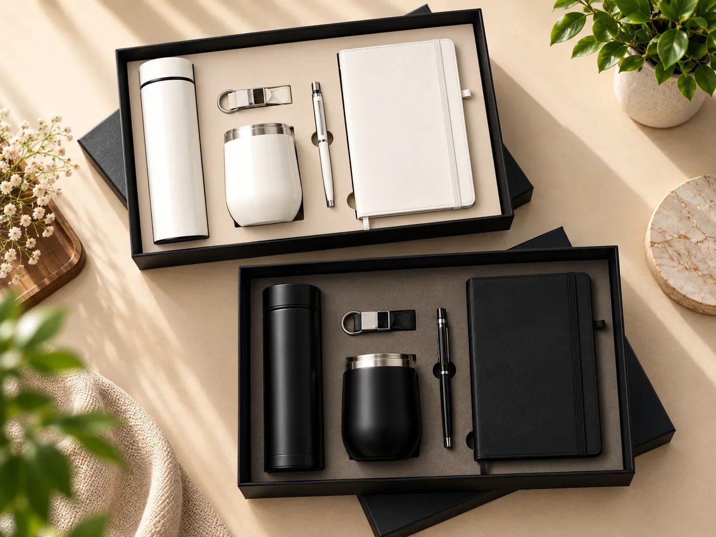 Executive Journal, Thermal Flask, Tumbler Mug & Keychain Set