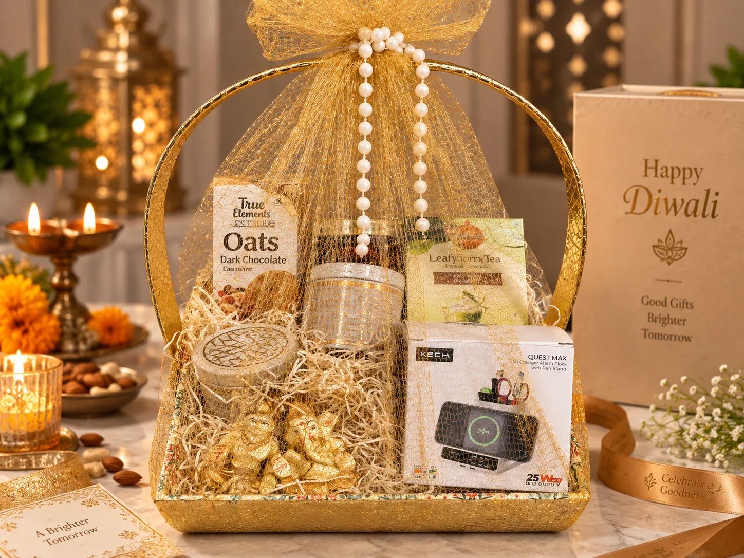 Tech & Wellness Diwali Hamper with Charger Alarm Clock