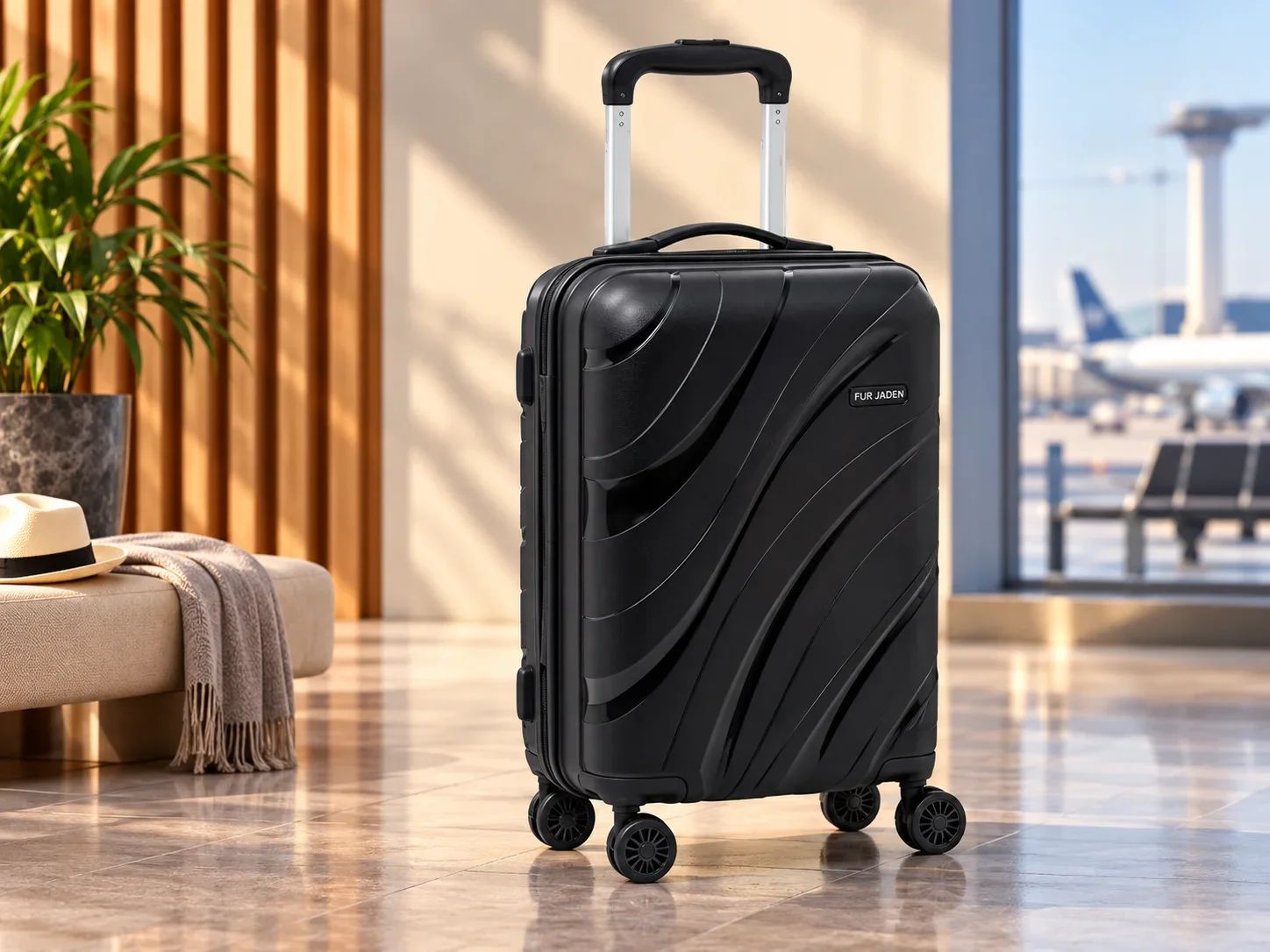 Fur Jaden Wave Texturized Hard-Sided Cabin Trolley Bag