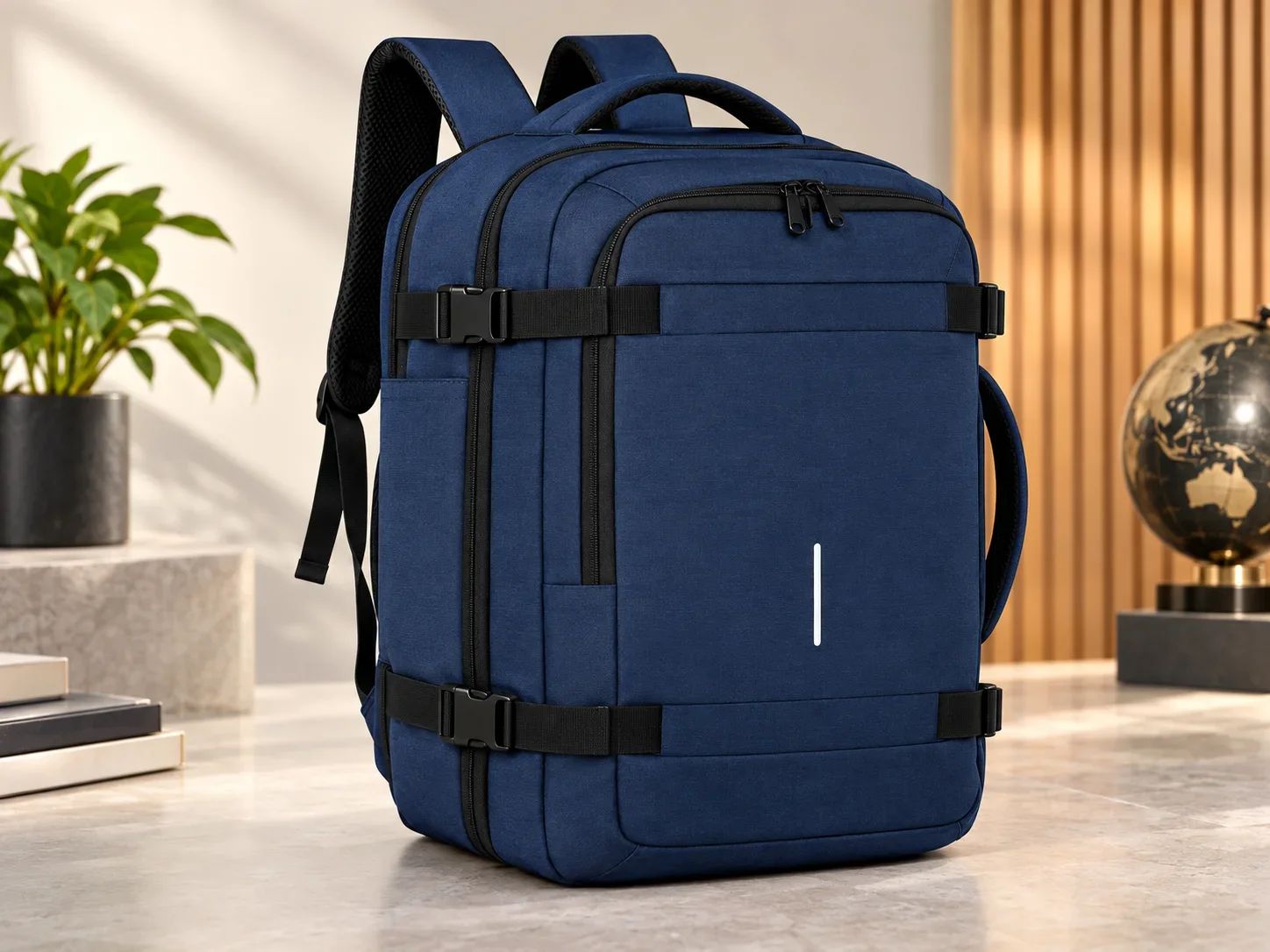 Fur Jaden Navy Blue Multi-Compartment Travel Laptop Backpack