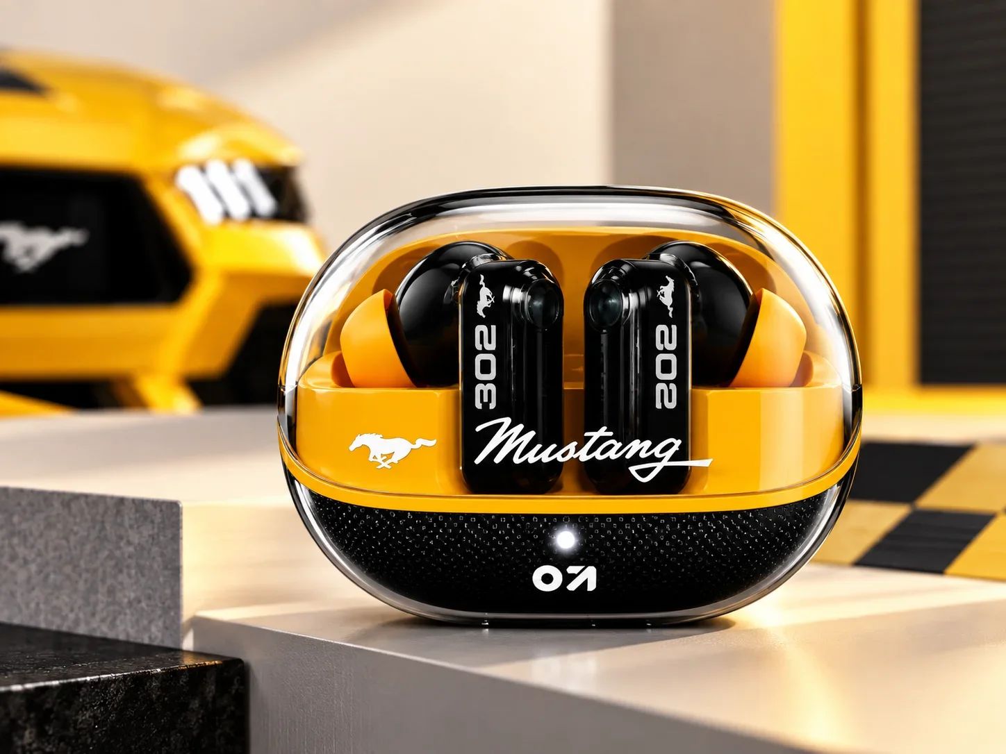 GoBoult Mustang Boss 302 TWS Earbuds – Transparent Yellow