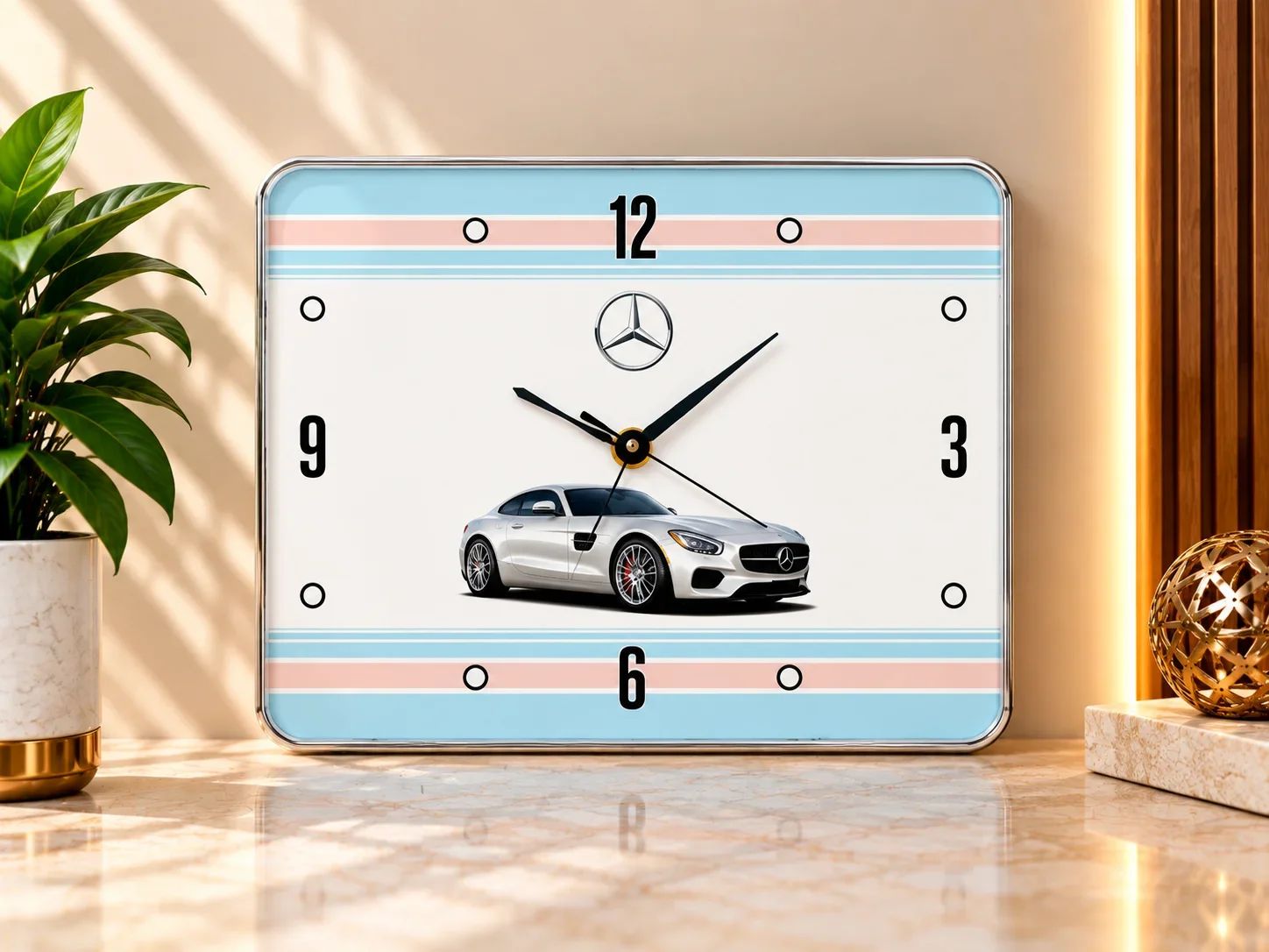 Vintage Automotive Rectangular Wall Clock