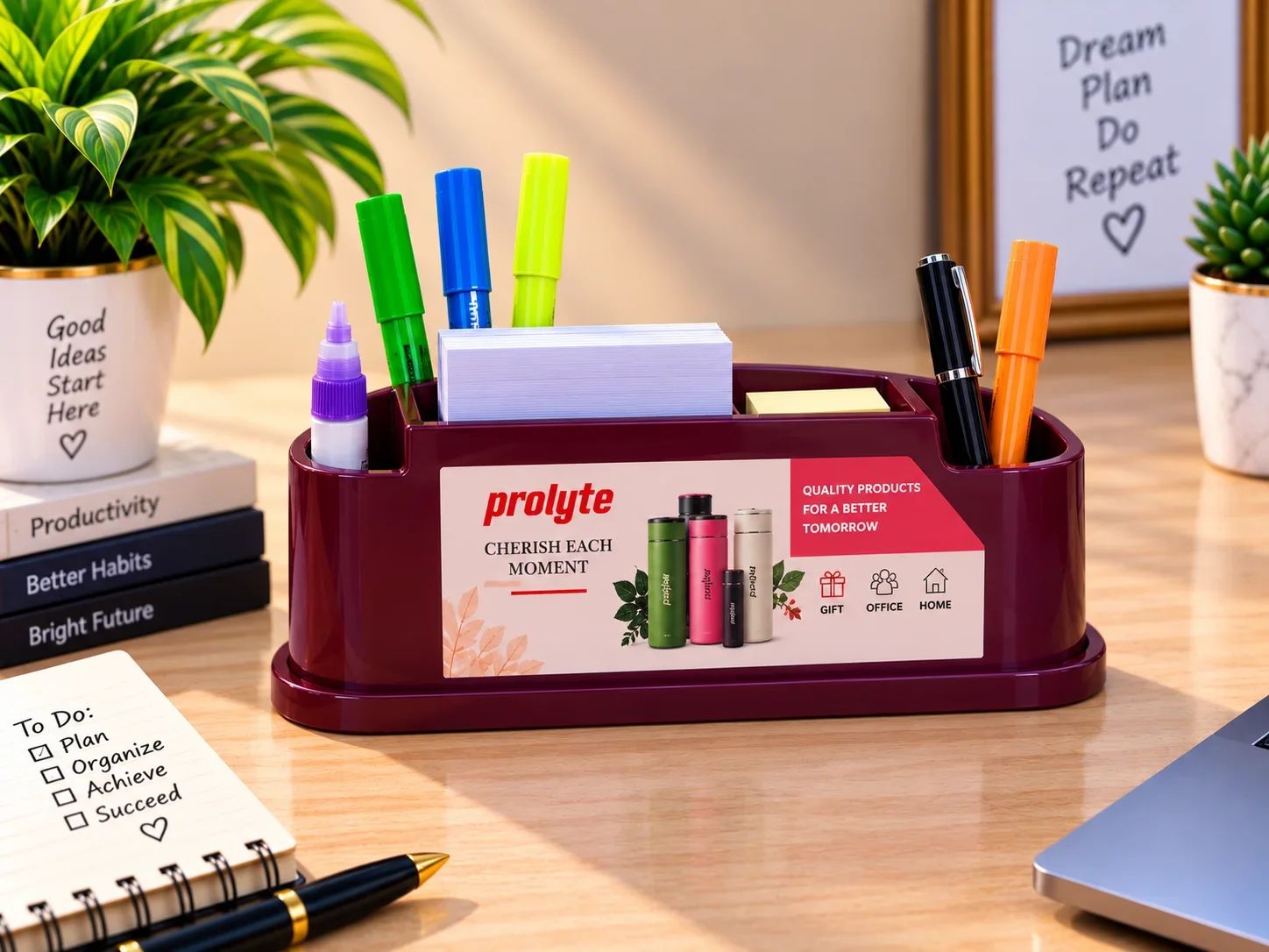 Oval Multi-Compartment Desk Organizer