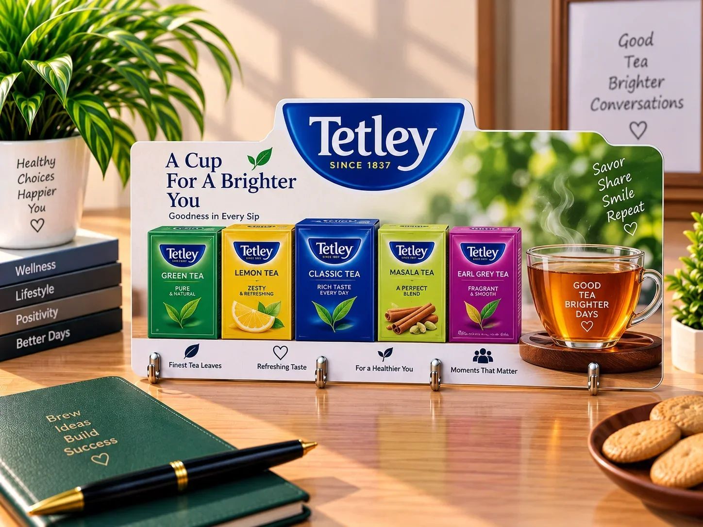Tetley Tea Custom Acrylic Key Holder Display Board
