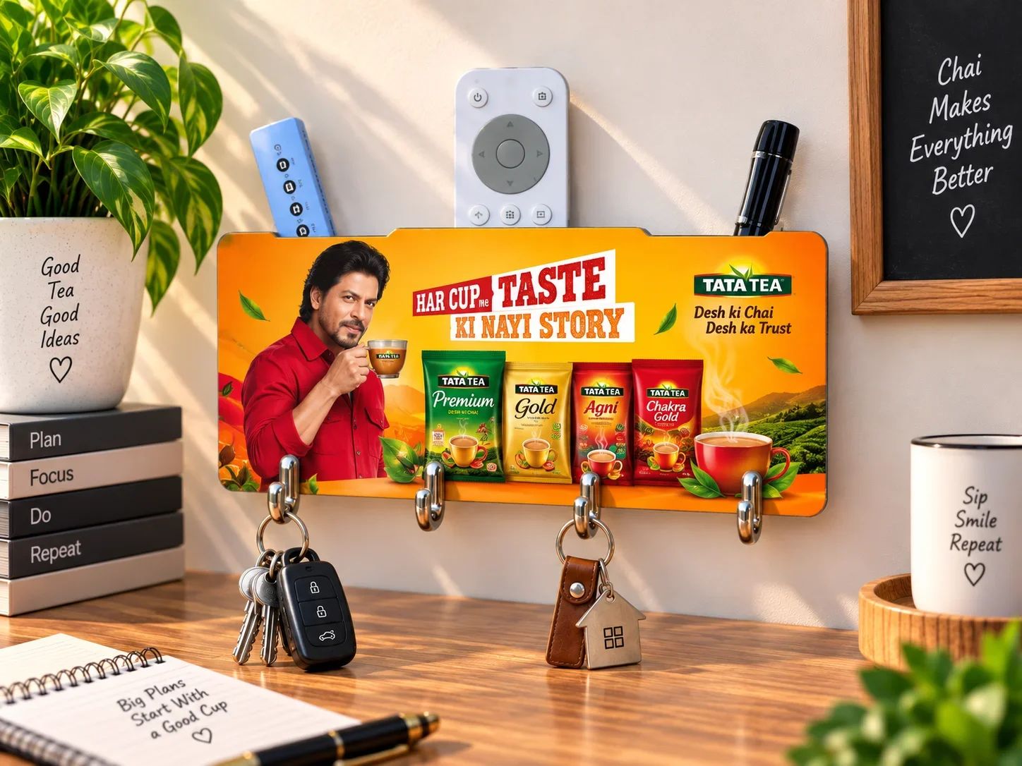 Tata Tea Custom Acrylic Key & Remote Holder