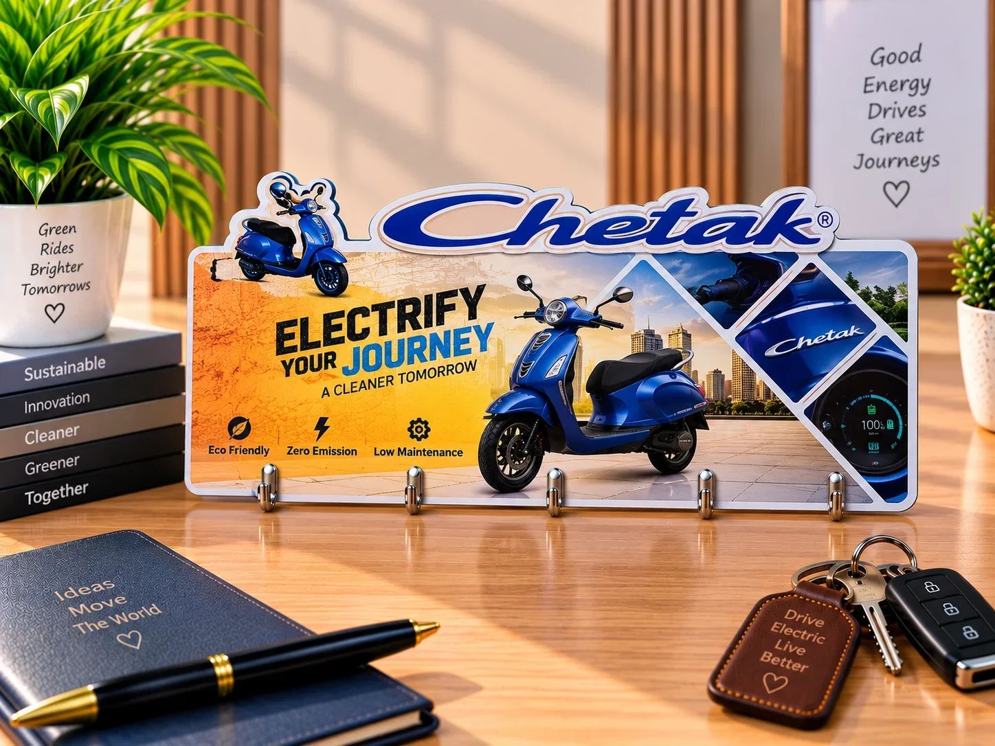 Bajaj Chetak Custom Acrylic Key Holder Stand