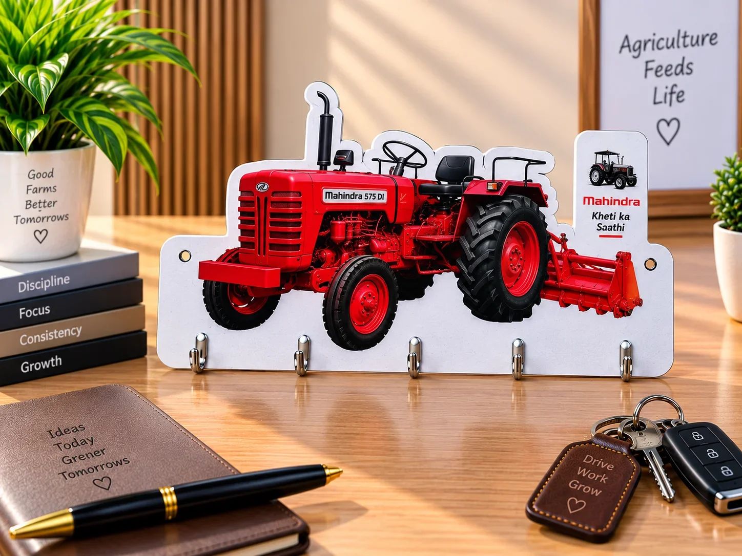 Mahindra 575 DI Tractor Shaped Custom Key Holder