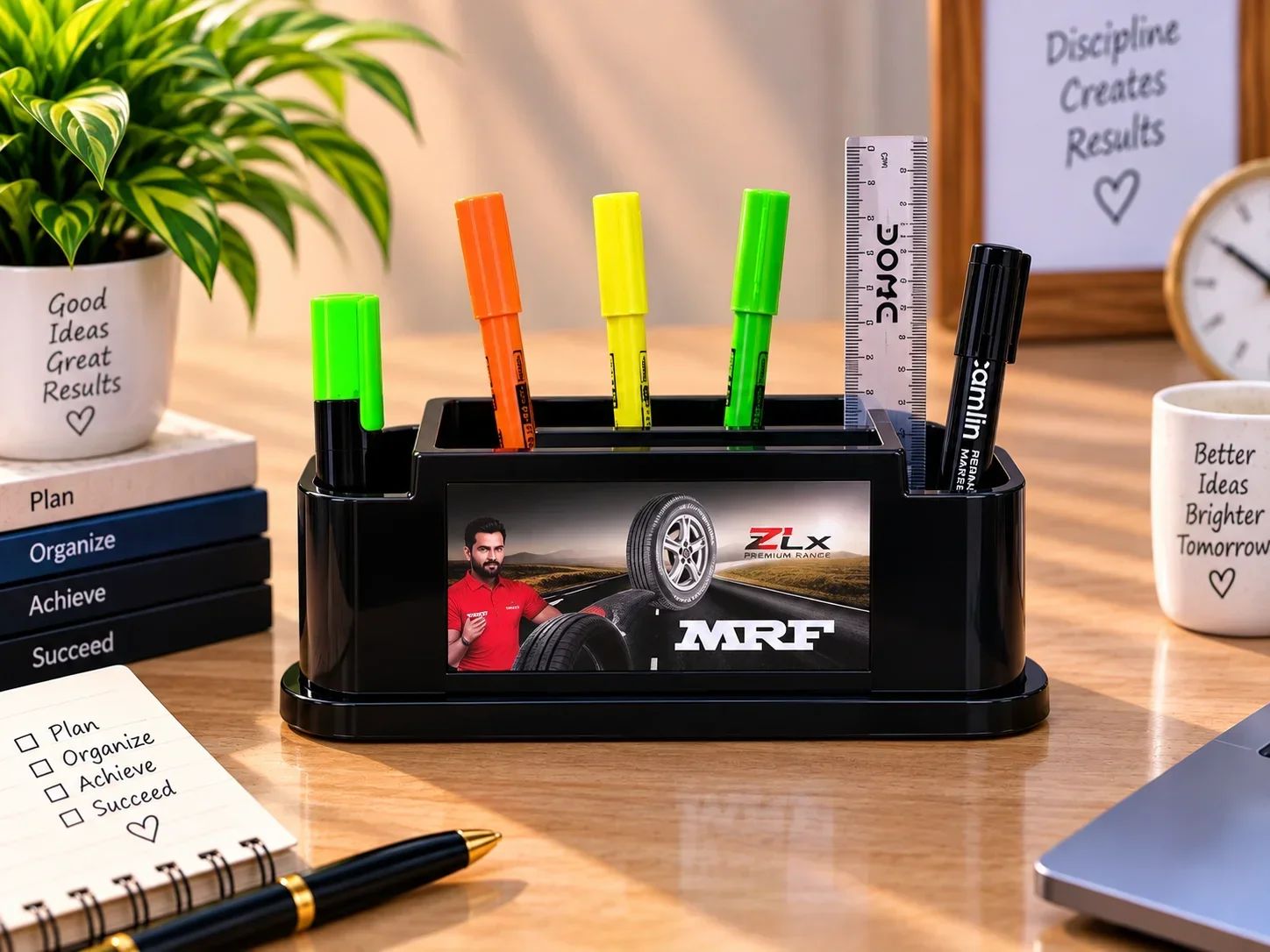 MRF ZLX Tyres Custom Desktop Pen Stand