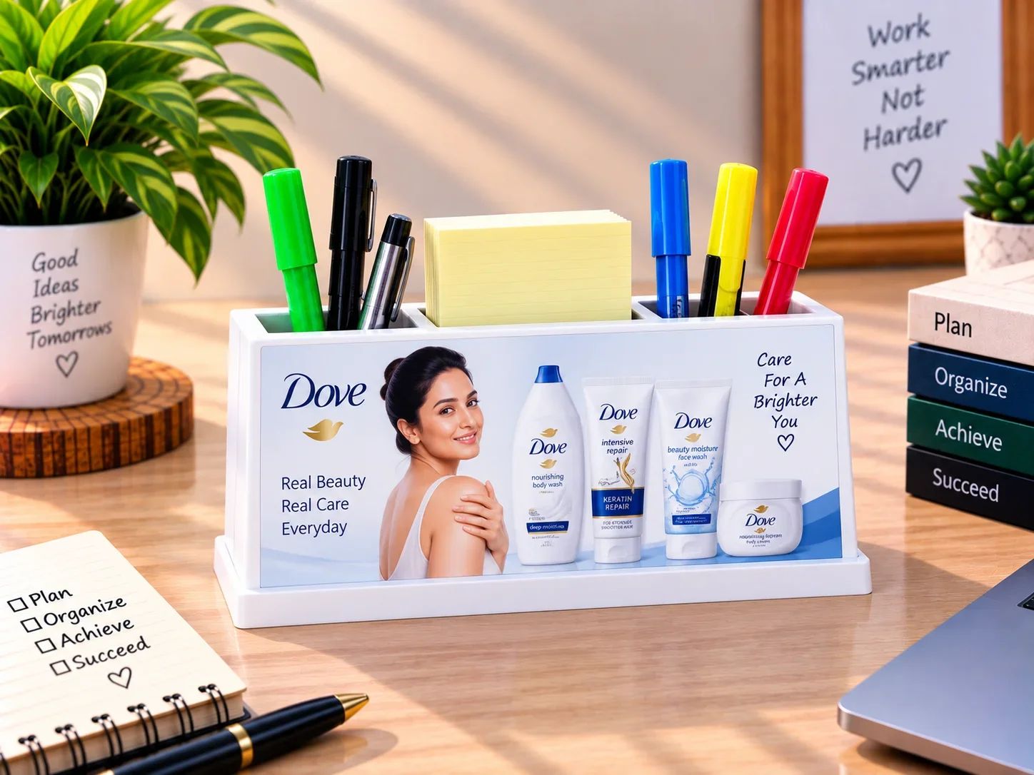 Dove Custom White Desktop Organizer