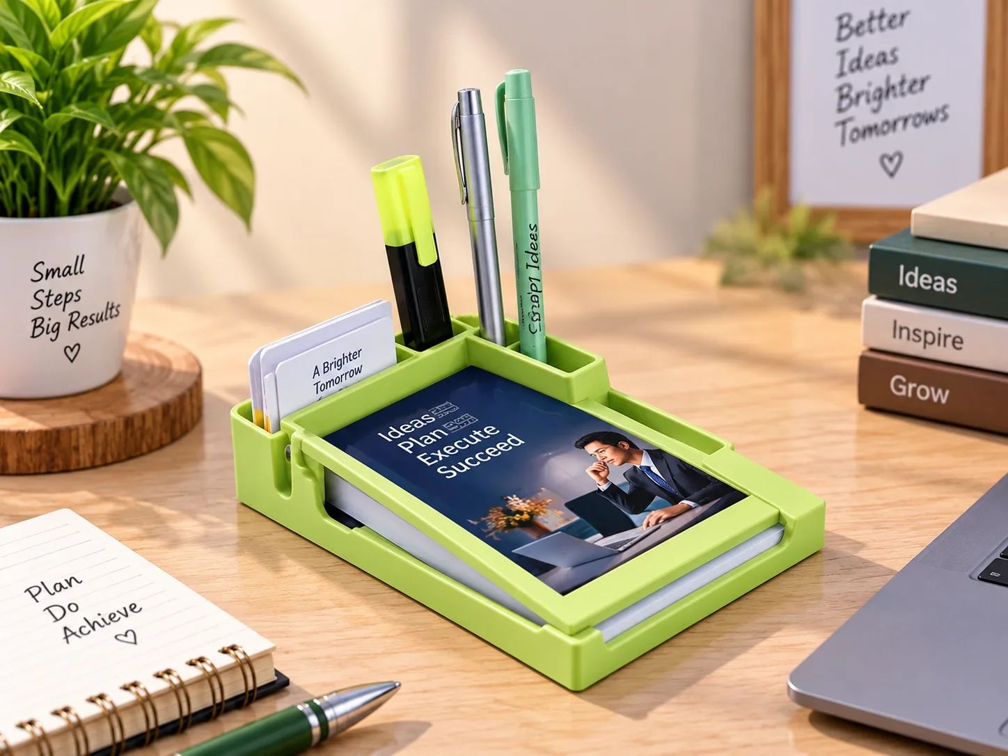 Bright Lime Green Desktop Utility Organizer