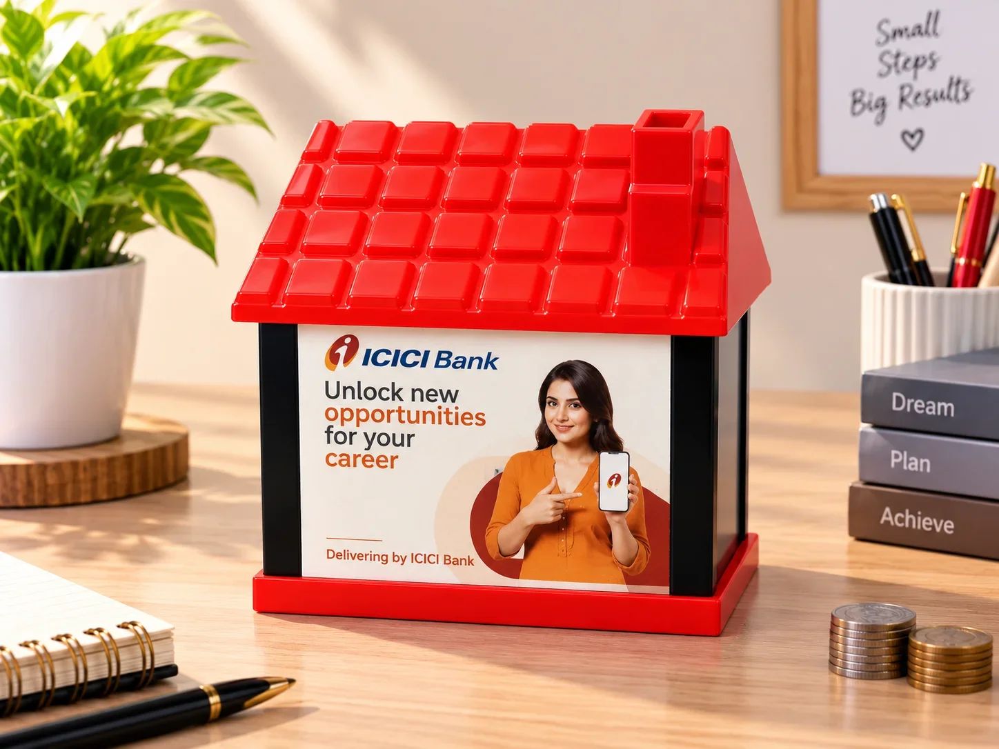 ICICI Bank Custom House-Shaped Desktop Bank