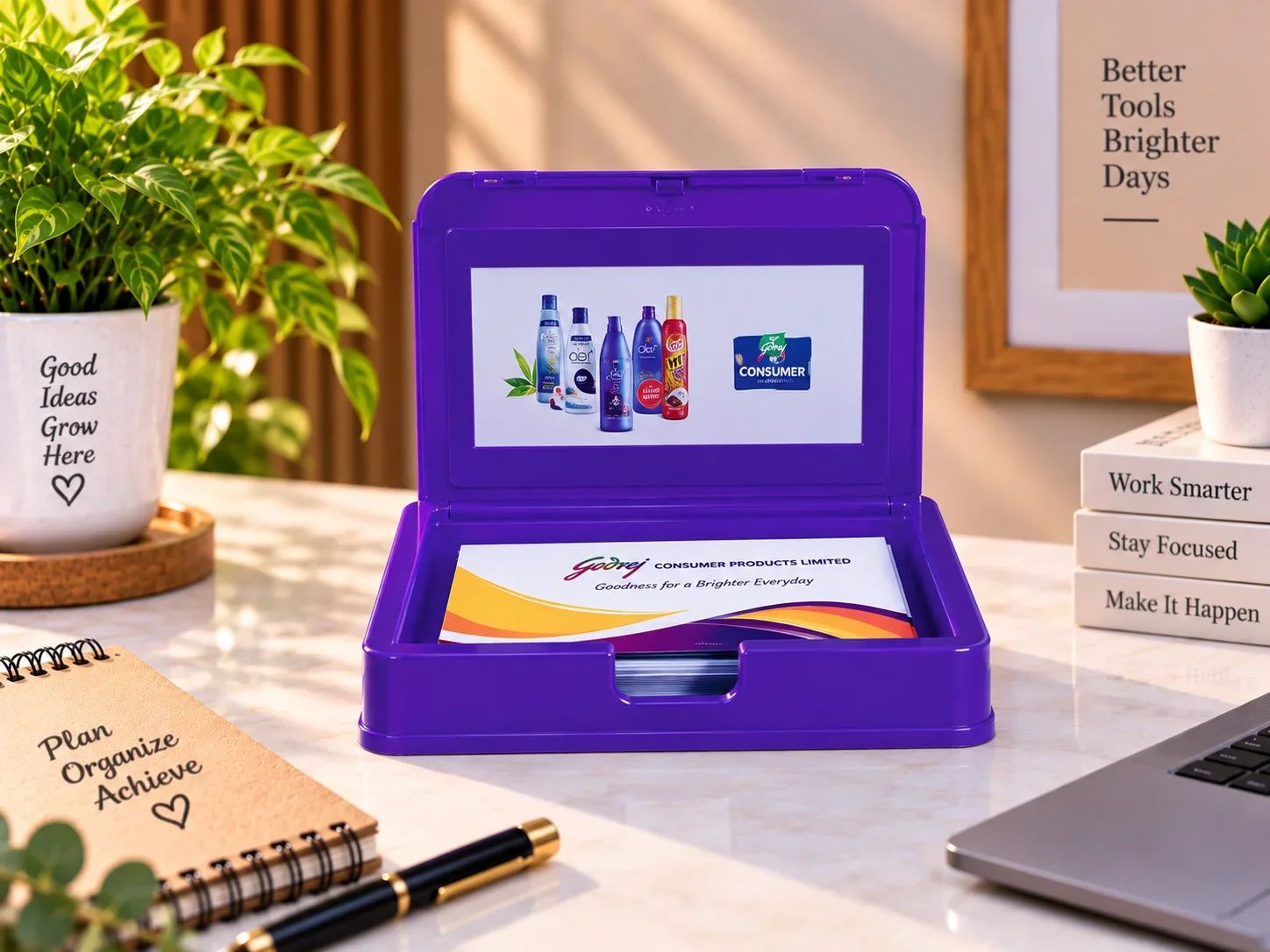 Executive Purple Lidded Business Card Case