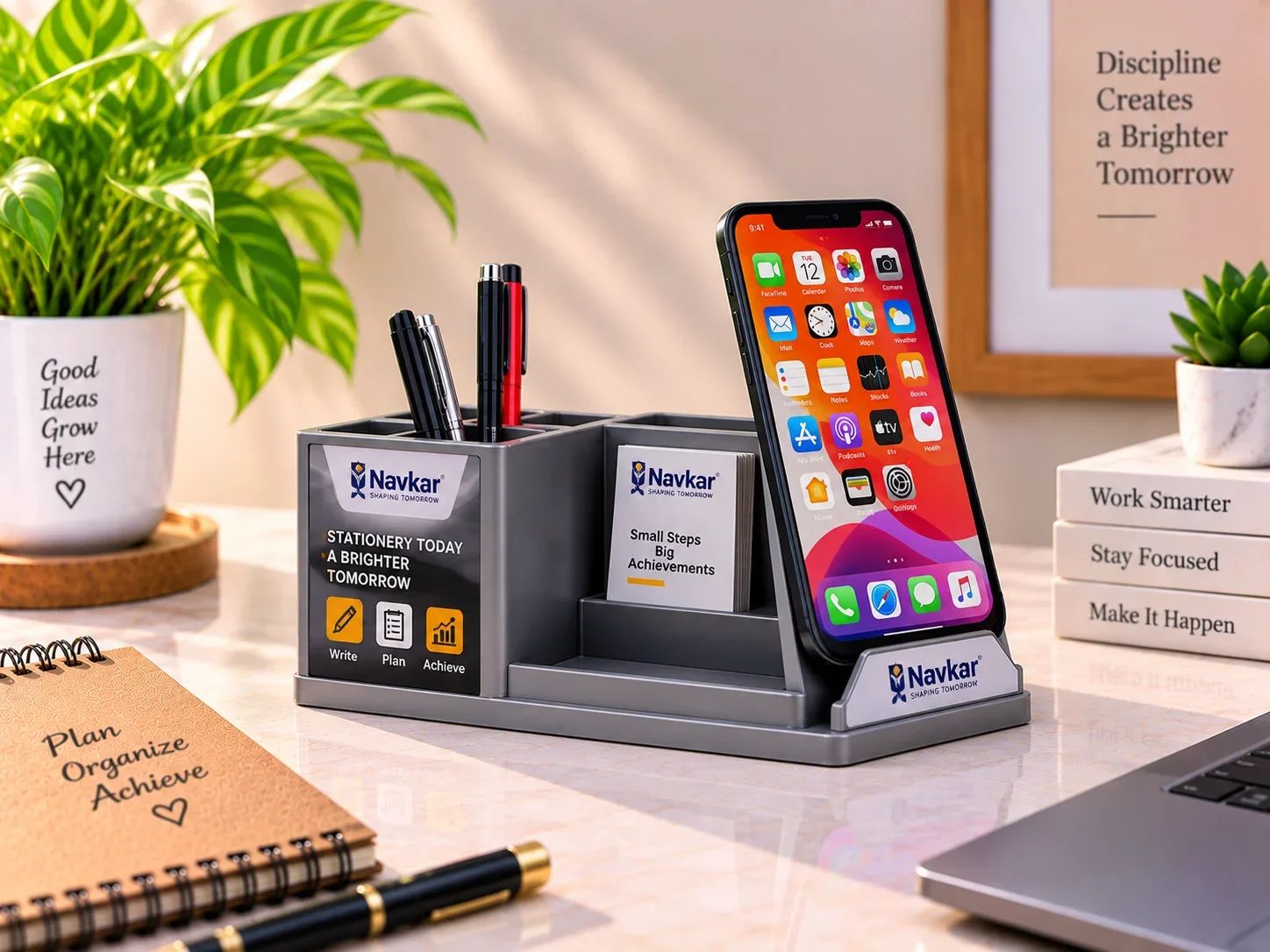 Executive Grey Desktop Phone Dock & Card Holder