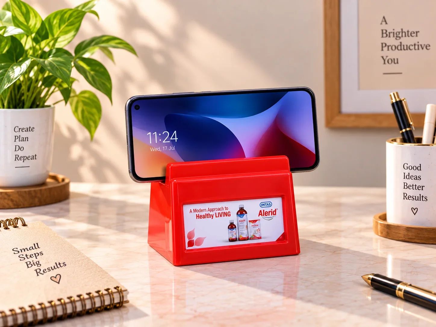 Bright Red Desktop Smartphone Stand & Display Holder