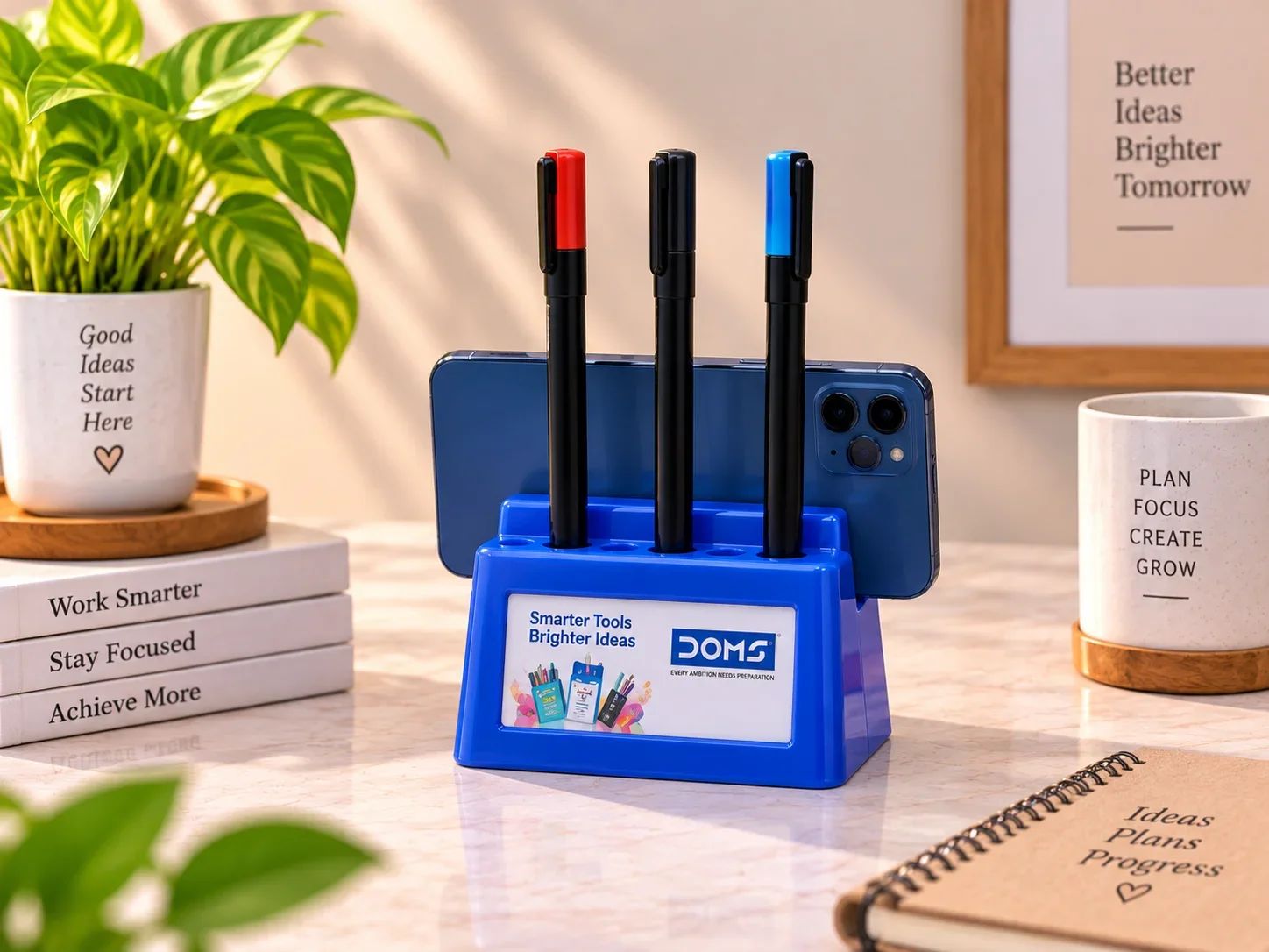 Royal Blue Desktop Pen Stand & Phone Dock