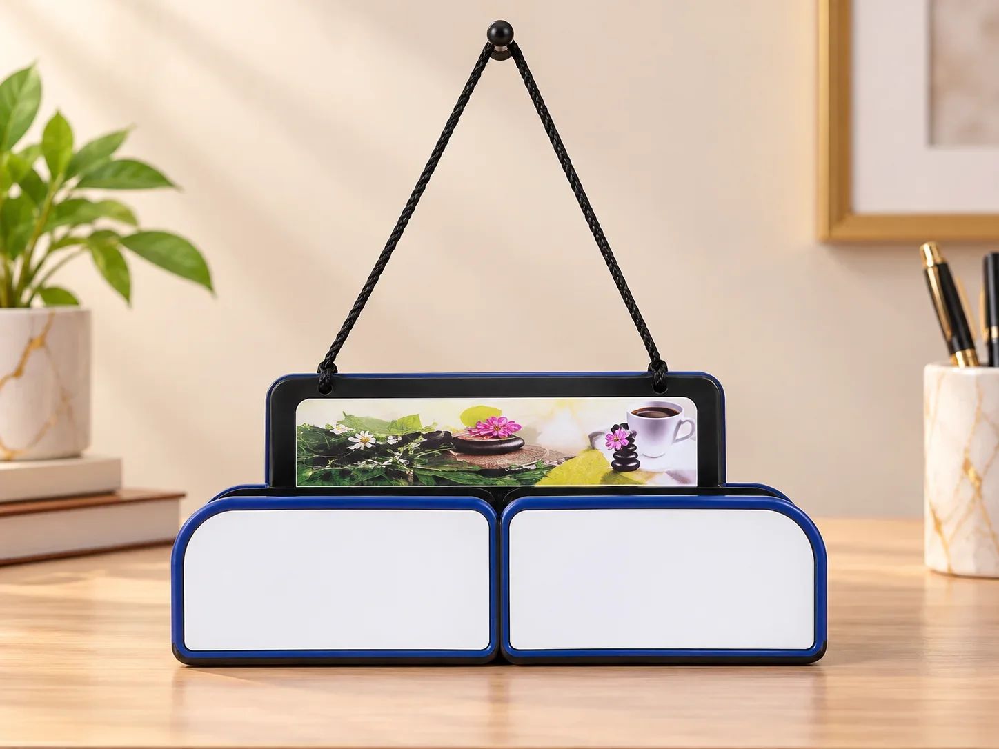 Black Hanging Desktop Utility Organizer & Display Holder