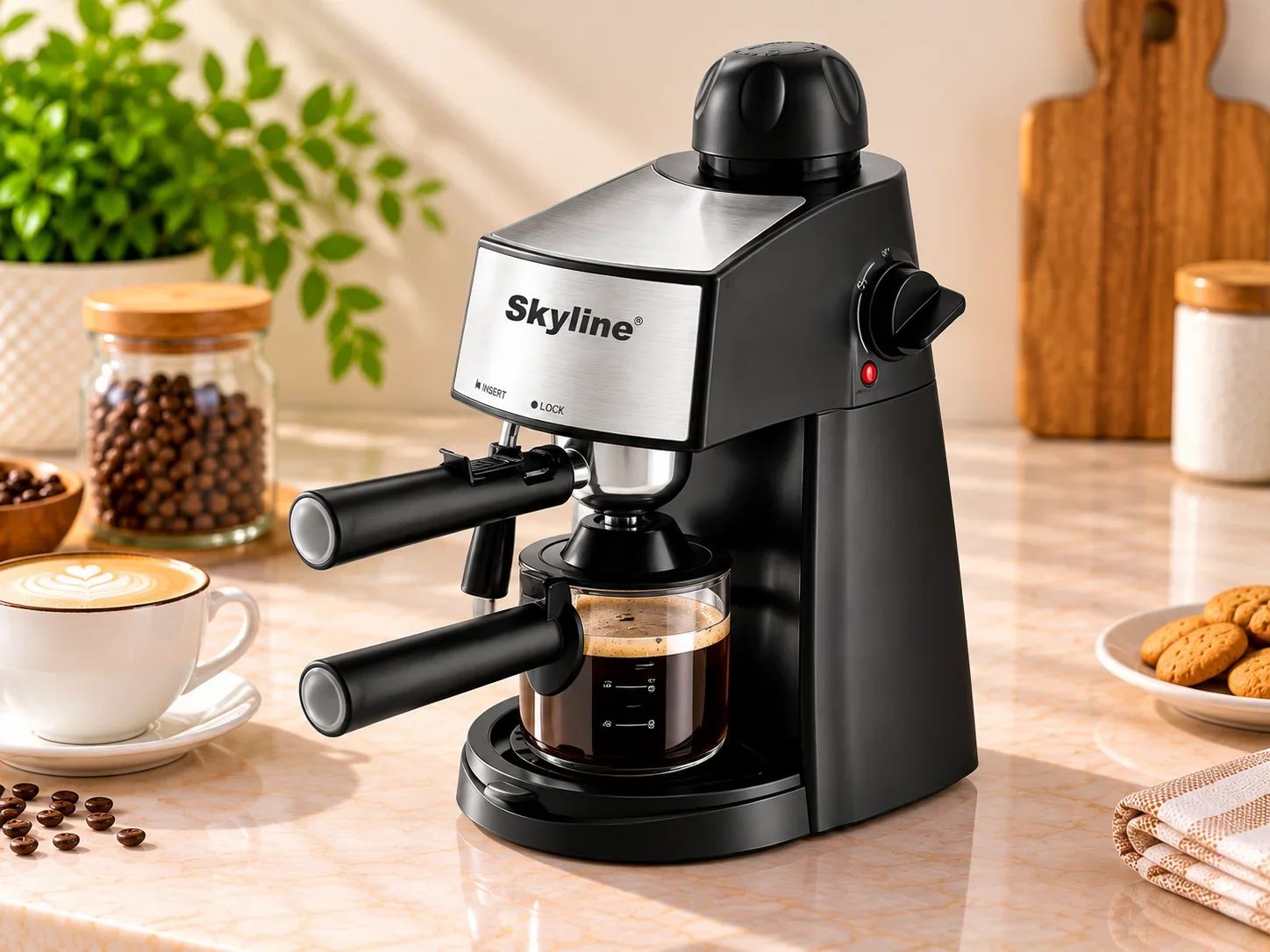 Skyline Express Espresso & Cappuccino Maker with Milk Frother