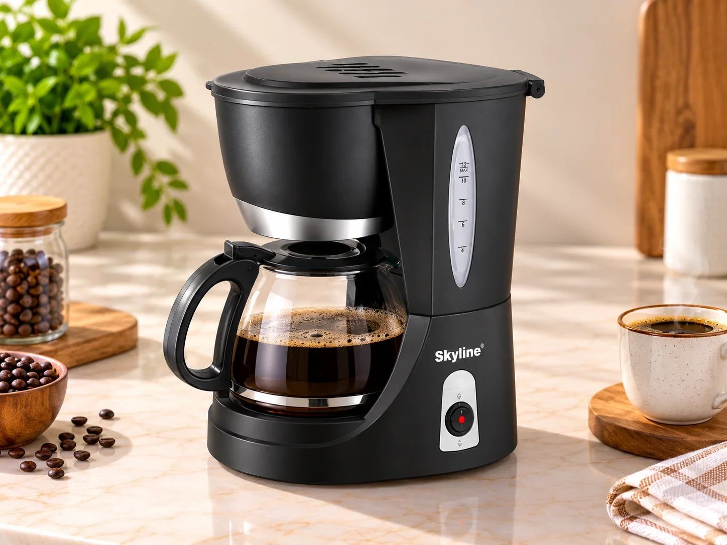 Skyline Electric Drip Coffee Maker with Heat-Resistant Glass Carafe