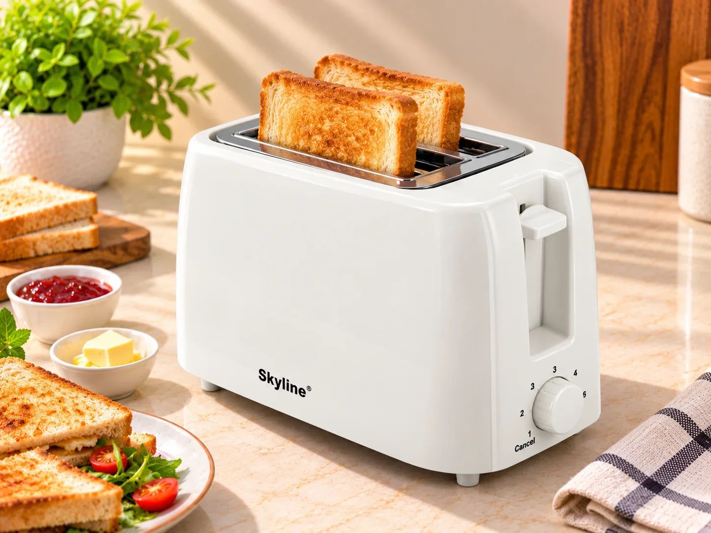 Skyline 2-Slice Pop-Up Bread Toaster with Browning Control