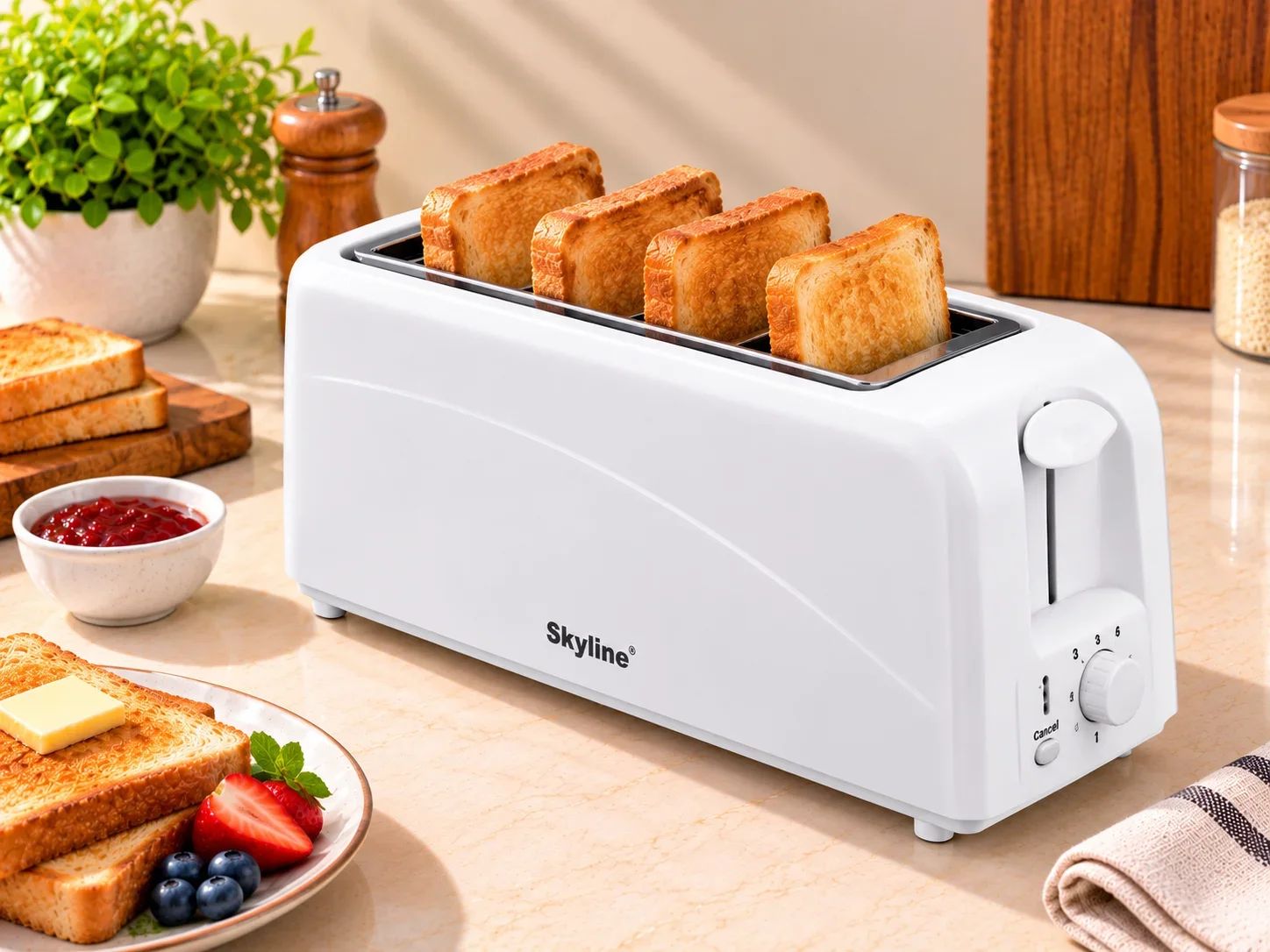 Skyline 4-Slice Long-Slot Pop-Up Bread Toaster