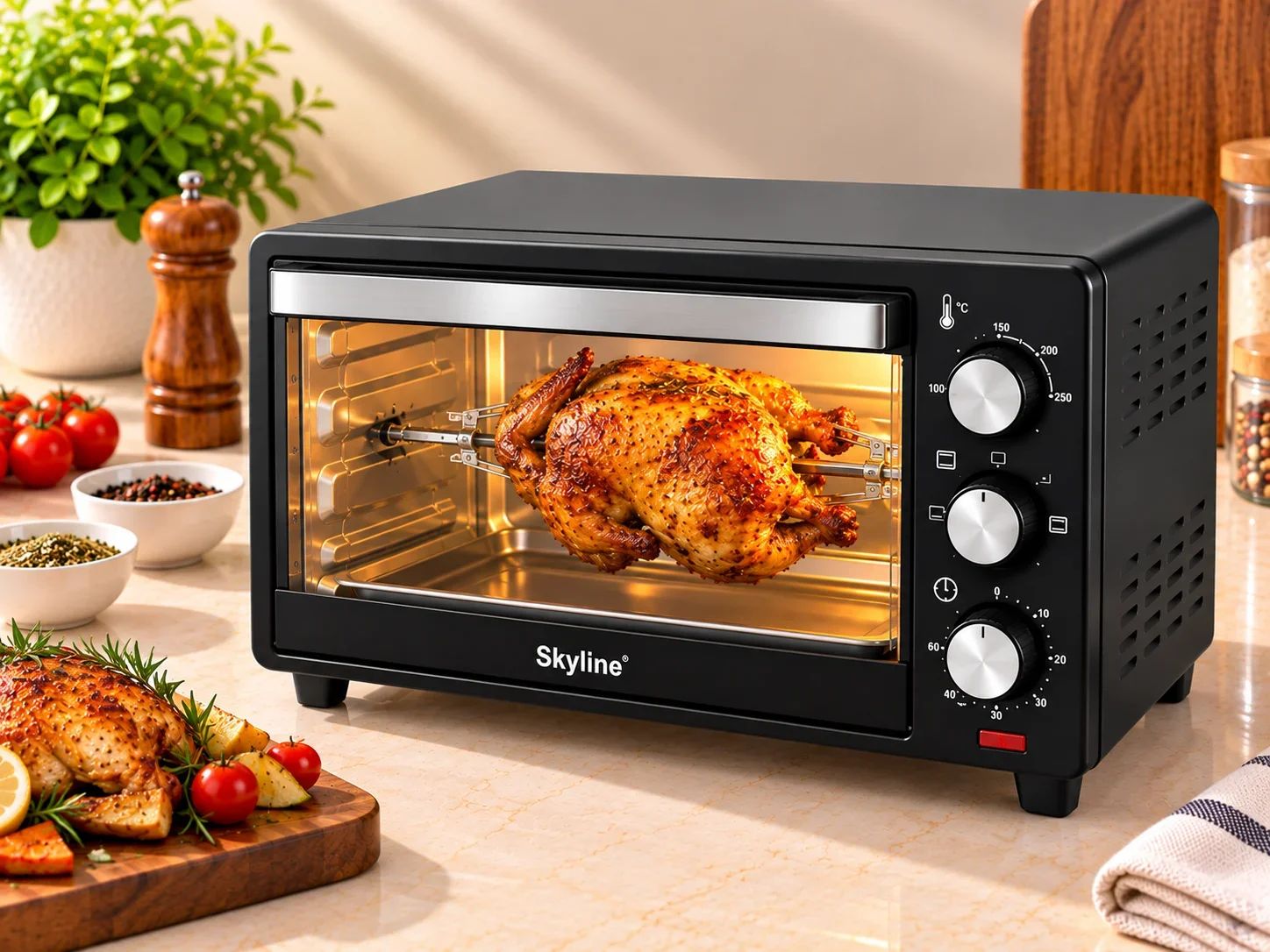 Skyline Large Capacity Electric OTG Oven with Rotisserie & Wire Rack