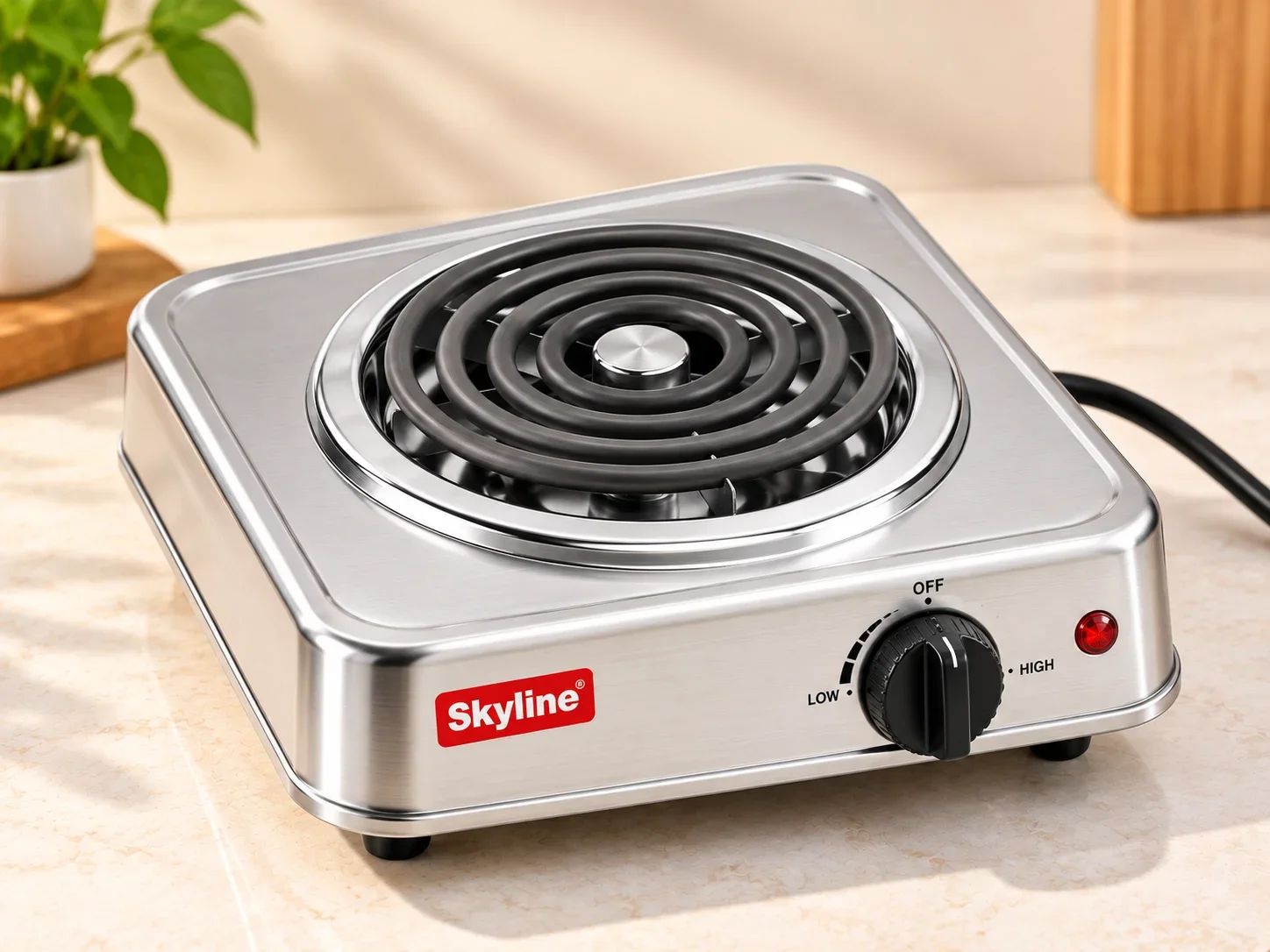 Skyline Portable Stainless Steel Electric Coil Hot Plate Stove