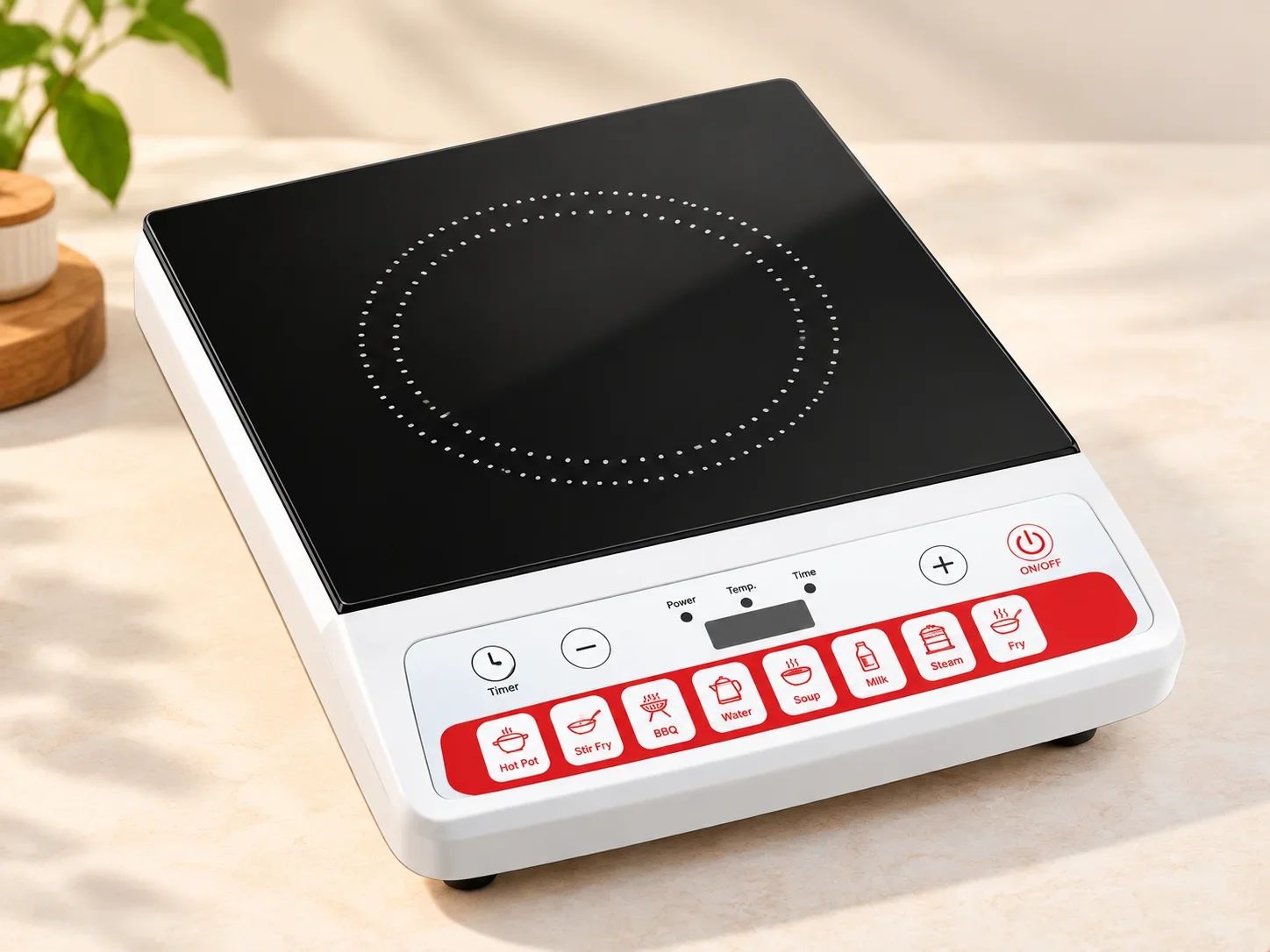 Skyline Multi-Function Digital Induction Cooktop with Red Touch Panel