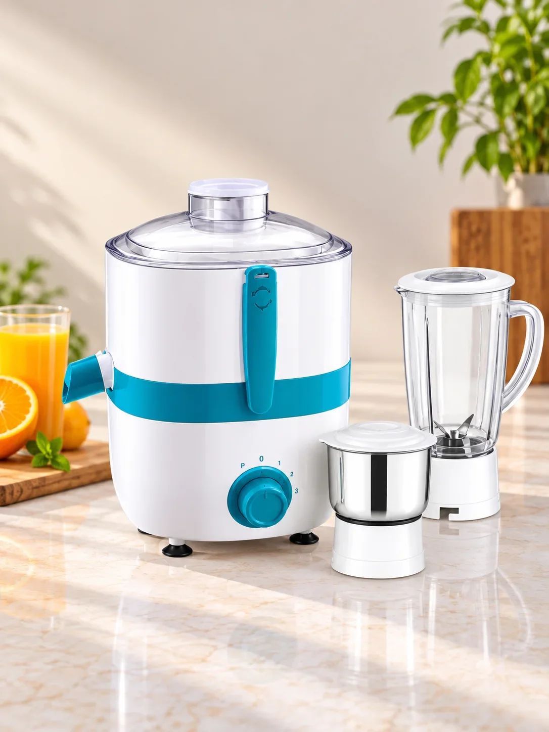 Skyline 3-in-1 Electric Centrifugal Juicer, Blender & Stainless Steel Grinder Set